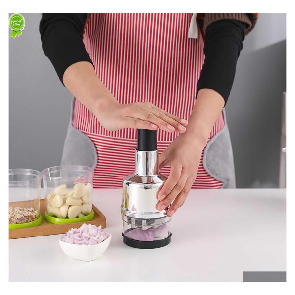 Vegetable Tools Fruit Handpressing Cutter Manual Onion Chopper Garlic Crusher Mash Device Dicer Mixer Kitchen Drop Delivery Home G Dhvhq