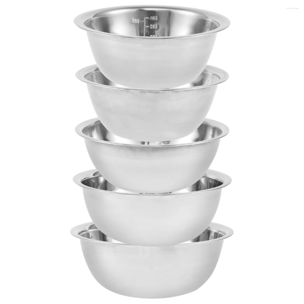 Bowls 5Pcs Stainless Steel Mixing Multipurpose Soup Basin Nesting Whisking Set For Kitchen Cooking Baking Storage