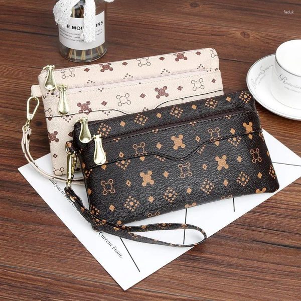 Wallets Women Long Wallet Double Zipper Clutches Purse Big Letter Fashion Wristlet Phone Card Holder Clutch