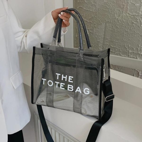 Totes PVC Transparent Fashion Shoulder Bag Letters The Tote Large Capacity Ladies Summer Jelly Handbag Clear Crossbody