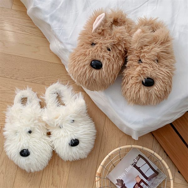 2024 New Cute Cotton Slippers Straw Dog Cotton Slippers Women's Autumn and Winter Indoor Home Fury Slippers Free Shipping