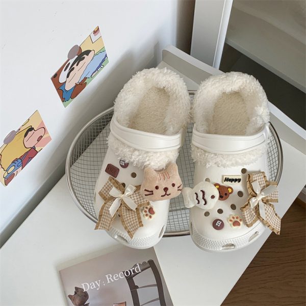 2024 New Detachable Plush Slippers Cute Winter EVA Warm Thick Bottom Increased Plush Cotton Towers Free Shipping