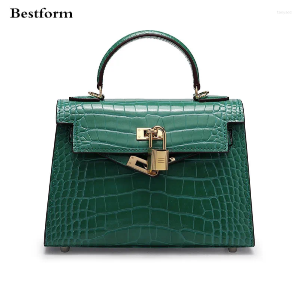 Bag High-End Crocodile Pattern Genuine Leather Women Tote 2024 Spring Fashion Lady Mini Shoulder Bags