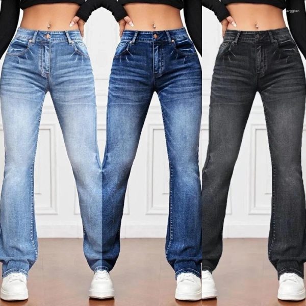 Women's Jeans Women Stretch Denim High Waist Slim Straight Pants Ladies Long Casual Jean Pant