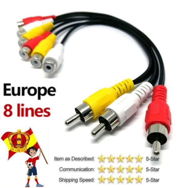 2024 NEW Europe 8 Lines Cccam Oscam Egygold Poland Cable Suitable For Slovakia Germany Satellite TV Receiver Receptor Free Test