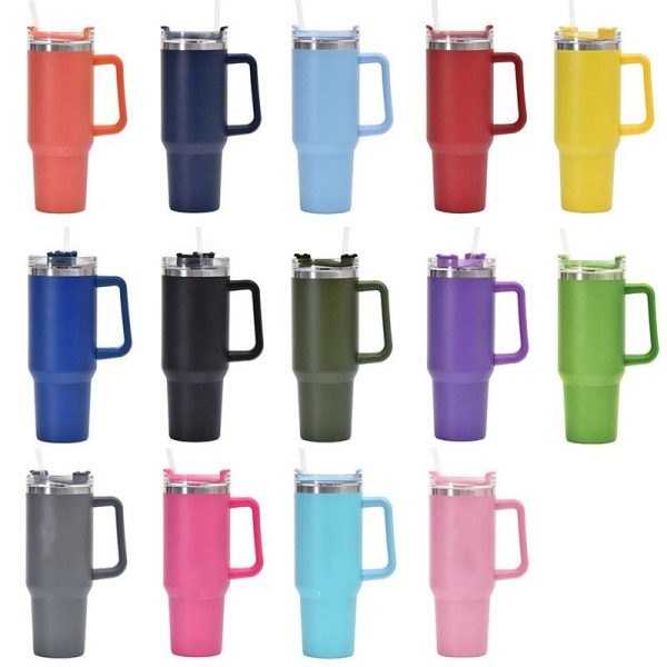 40oz Tumblers With Handle Insulated Mugs With Lids and Straws Stainless Steel Coffee Tumbler Termos Cups Wholesale