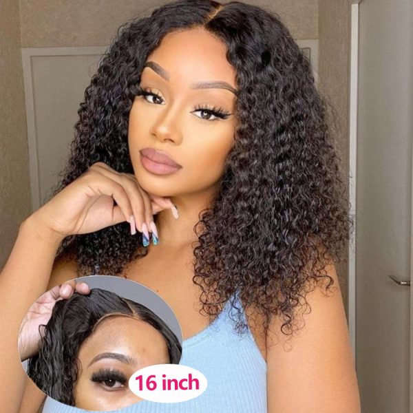 Water Wave Bob Glueless Wig Human Hair Ready To Wear and Go Short Bob Human Hair Wigs 8-16 Inch 4x4 Pre Cut Lace Wigs for Women