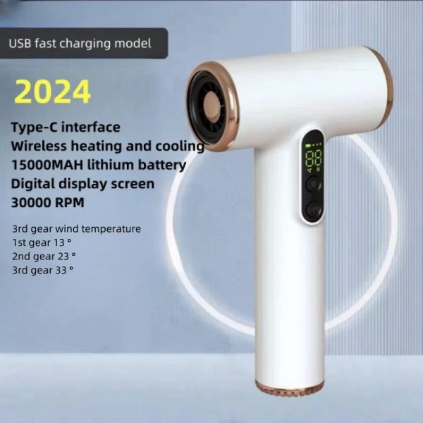 2024 Selling Wireless Hair Dryer 30000 Rpm High-Speed Dry Cold Warm Wind Childrens Home Dormitory Travel USB Charging Hair 240511