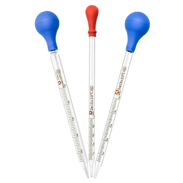 3pcs 10ML 5ML 2ML Glass Graduated Pipettes Transfer Dropper for Liquid Essential Oil Fluid and Liquid Pipettors