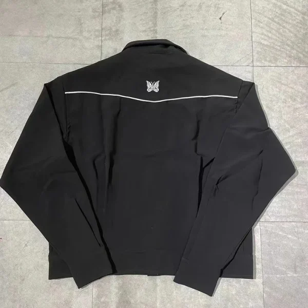 White Stripes Butterfly Embroidered Needles Jackets Men Women High Quality Streetwear AWGE NEEDLES Track Coat Outerwear