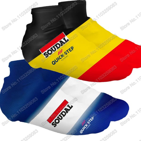 Team Soudal Quick Step 2024 Cycling Shoe Covers Winter BelgiumBike Shoes Cover MTB Jerseys Dust-proof Non-slip Outdoor Overshoes