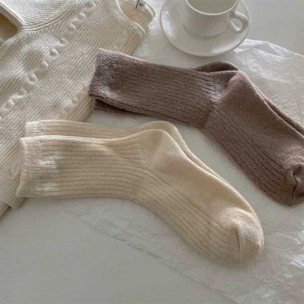 Thicken Cashmere Socks Women Warm Winter Wool Fuzzy Casual Solid Color Comfortable Home Sock Soft Long Thermal Sleep Floor Socks