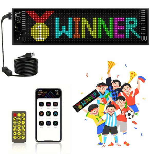 USB Matrix Panel Light Flexible Advertising Car Sign DIY Football 21 Key Remote Control+APP European Championship vocal concert Living room lights Led RGB Light