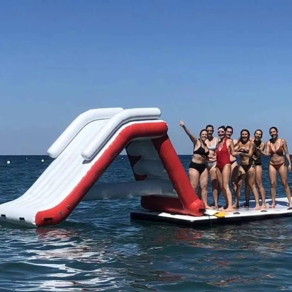 4m PVC Durable Adult kids Yacht Mini Inflatable Waterfall Slide Mini Inflatable Pool Water Slide For Sup Boards Or Platform