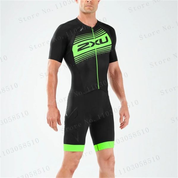 zxuful Men Cycling Skinsuit Triathlon Suit Speedsuit Trisuit Short Sleeve Speedsuit Maillot Ciclismo Running Road Clothing 240527