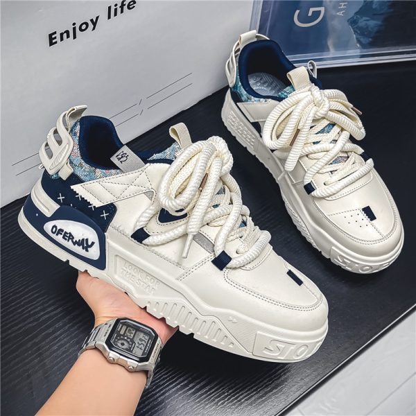 2024 new free shipping men's shoes blue, red, white, black, yellow breathable thick soled sports shoes board shoes anti slip outdoor casual sports shoes size 39-44