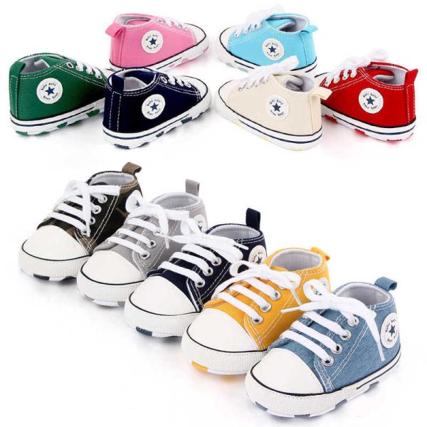 Baby Sneakers Hot selling wholesale canvas unisex baby toddler walking shoes soft sole prewalkers sneakers Soft Shoes