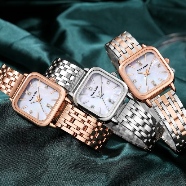 Womens Watches Fashion Square Scale Wristwatch Lady Clocks Relogio Feminino Stainless Steel Strip Watch Gift 230506