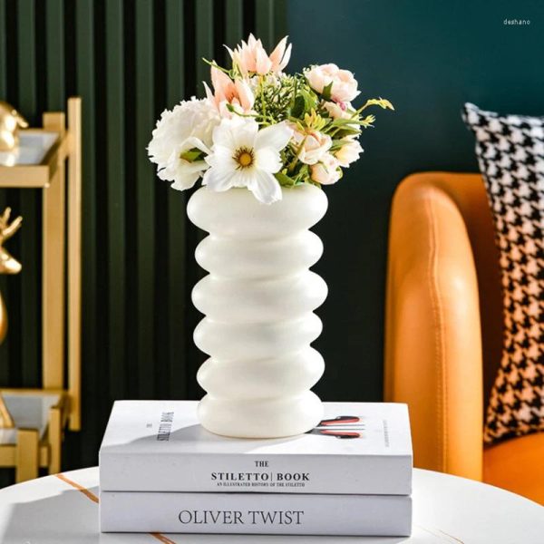 Vases 1PC Plastic Spiral White Vase Hydroponic Pot Decoration Home Desk Decorative For Flowers