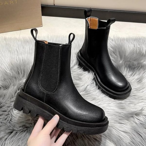 Thicken Winter Knight Boots Women Knee High Long Square Heel Boots Retro Thick Motorcycle Boots Black White Botas Mujer 240611