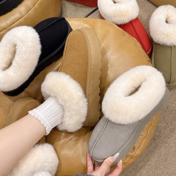 2024 new free shipping designer boots snow fur furry flurry winter womens boots red black work shoes platform martin boot mens booties