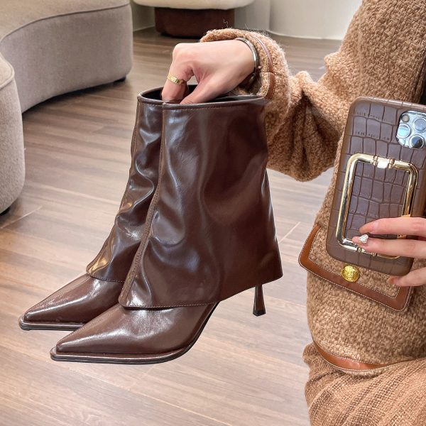 Women's Trouser boots Autumn Casual Style Sexy Style Minimalist style Stiletto Heel Comfortable Triple Brown Free shipping