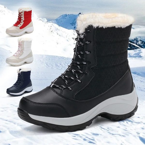 Winter Outdoor Warm Snow Boots Thick Platform Waterproof and Anti slip Warm Shoes Womens Boots Plus Size Casual 240615