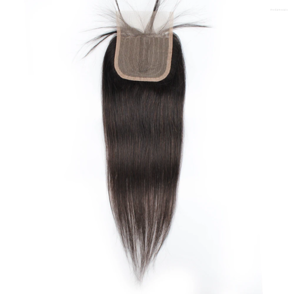 4x1 T Part Lace Closure Machine Made Middle Straight Hair Human Natural Color Remy Almac