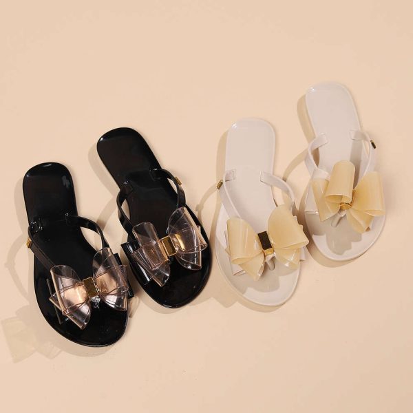 2024 Hot Pvc Black Flat Slippers Ladies Jelly Shoes Women's Sandals Slipper Women Summer Sandales Femme