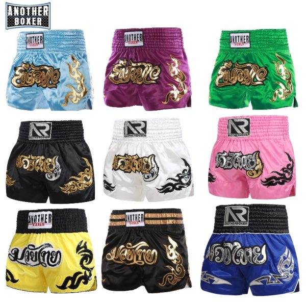 ANOTHERBOXER Muay Thai Shorts Embroidered MMA Fighting Clothing for Men Women Kids Boxing Training Short Pants 240615