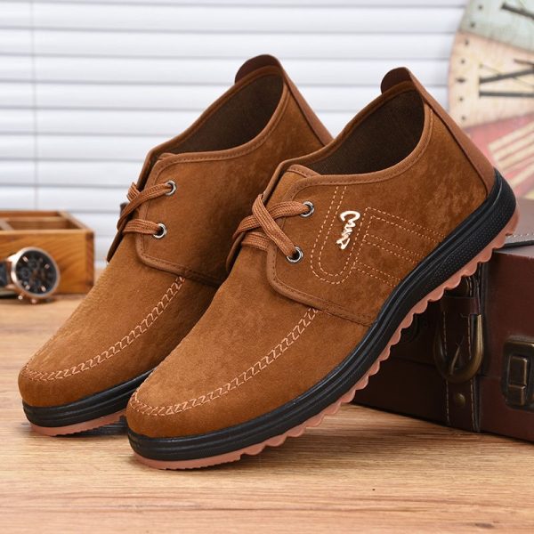 Autumn Casual Shoes For Men Low Flat Sneakers Black Coffe Outdoor Walking Shoes