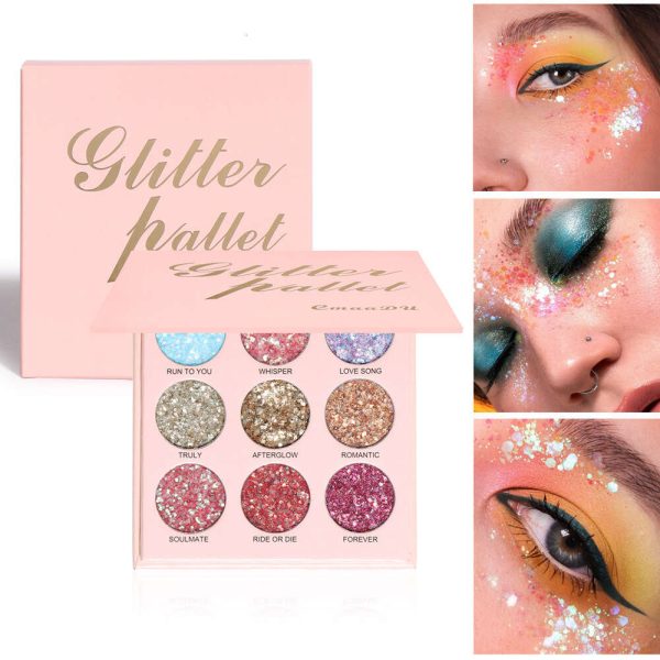 9 colors sparkly eyeshadow matte and metallic glitter gold onion powder F619-8