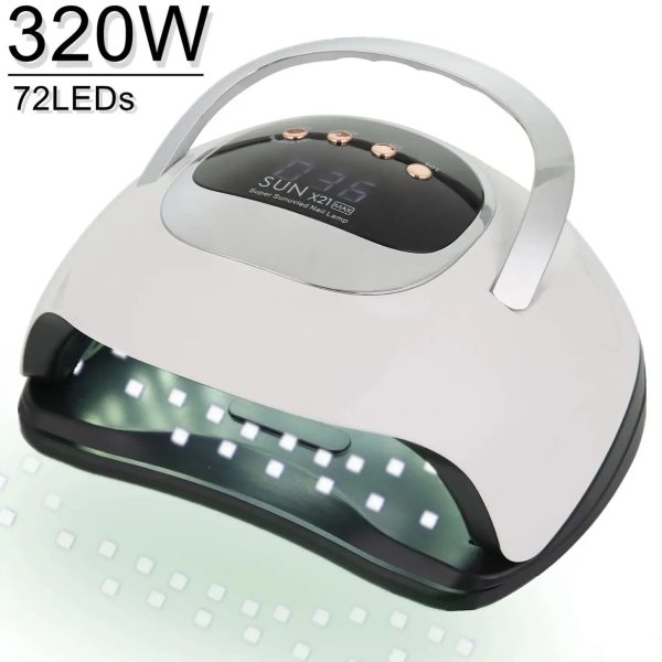 320W SUN X21 MAX 72 LEDS UV LED Nail Lamp For Gel Nail Polish Professional Nail Dryer Light With Timer Auto Sensor Nail Art Tool 240620