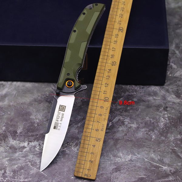 WPKOPYA(USA)WZDD-002 9.8 inch high-end tactical folding knife, D2 steel pocket folding knife, steel ball bearing EDC knife