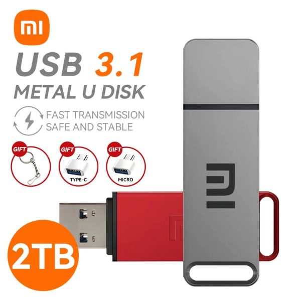 XIAOMI 16TB USB 3.1 Flash Drive High-Speed Pen Drive 2TB Metal Waterproof Type-C USB Memory for Computer Storage Devices