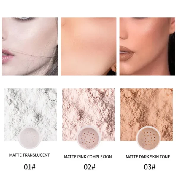 3 Colors Matte Loose Powder Face Long Lasting Whitening Skin Brightening Finishing Make Up Setting Powder Women Korean Cosmetics