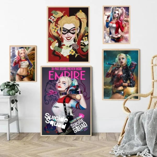 1pc Harley Quinn Poster Paper Print Home Bedroom Entrance Bar Cafe Art Painting Decoration