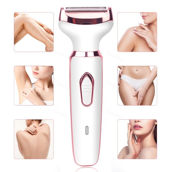 4 in 1 Electric Razor Women Lady Shaver Body Hair Trimmer for Armpit Bikini Arm Leg Face Mustache Portable Painless F624-35