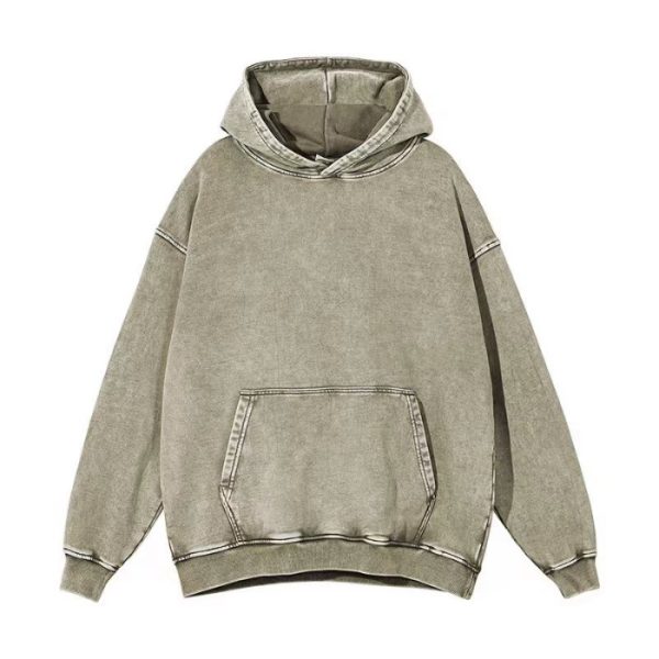 Unisex Harajuku Style Solid Color Heavy Hoodie for Fall and Winter Comfortable Y2K Pullover 240815