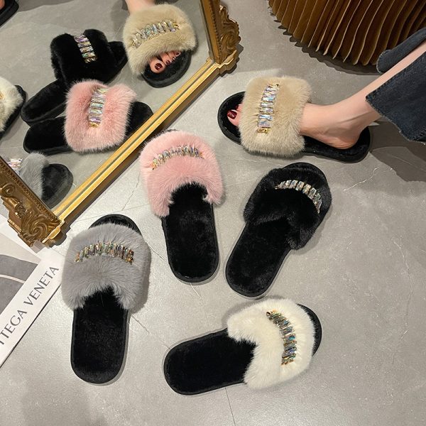 Women Free Shipping Shoes Simple Design Warm Slipper Classic Winter Footwear 36-41 Lightweight Homewear Plush Footwear For Party And Daily Wear