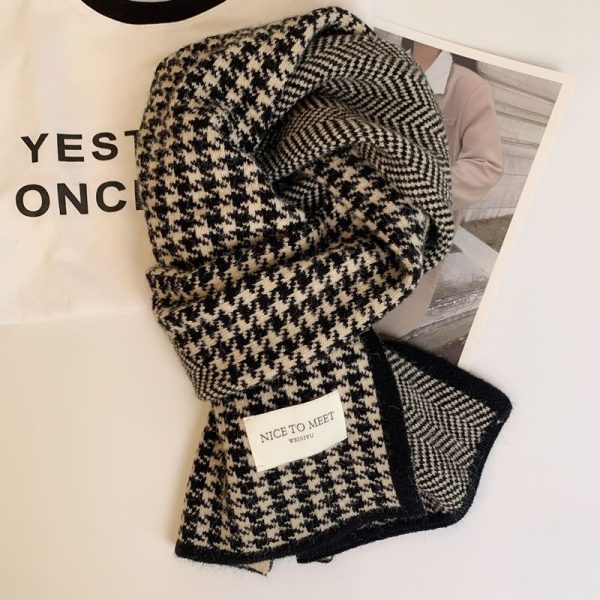 Brand Scarf Winter New Outdoor Warmth Double sided Student Cute Scarf Thickened Knitted High Quality Scarf Couple Gift