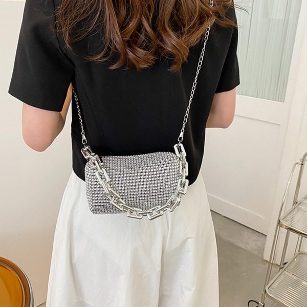 Women Evening Clutch Bag Shiny Luxury Handbags Purse Rhinestones Shoulder Bag Diamond Elegant Chain Crossbody Handle Clutch Bag