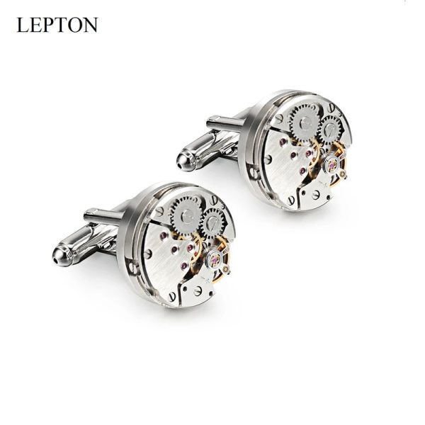 Watch Movement Cufflinks for immovable Stainless Steel Steampunk Gear Watch Mechanism Cuff links for Mens Relojes gemelos 240627