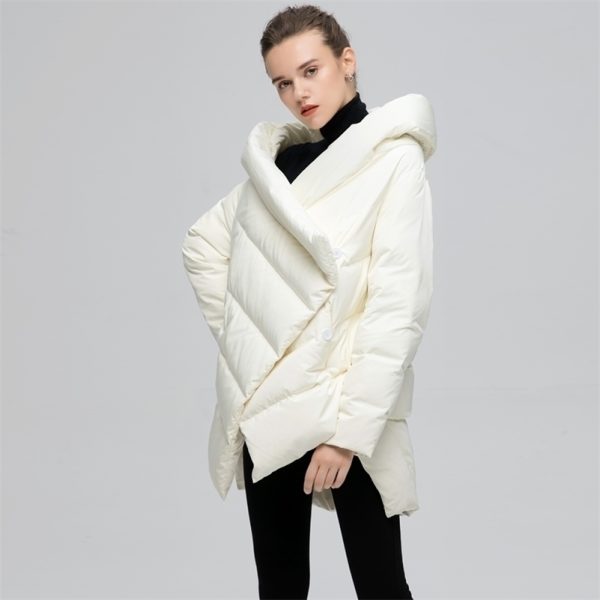 YVYVLOLO Women's Winter Jacket Fashion Cloak Winter Coat Women Parka Loose Plus Size Down Winter Coat Warm Jacket Overcoat 201125